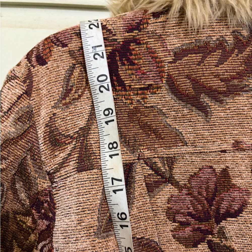 Penny Lane Tapestry Faux Fur Trim SZ S Y2K Boho Western Festival Streetwear VTG - Picture 12 of 12